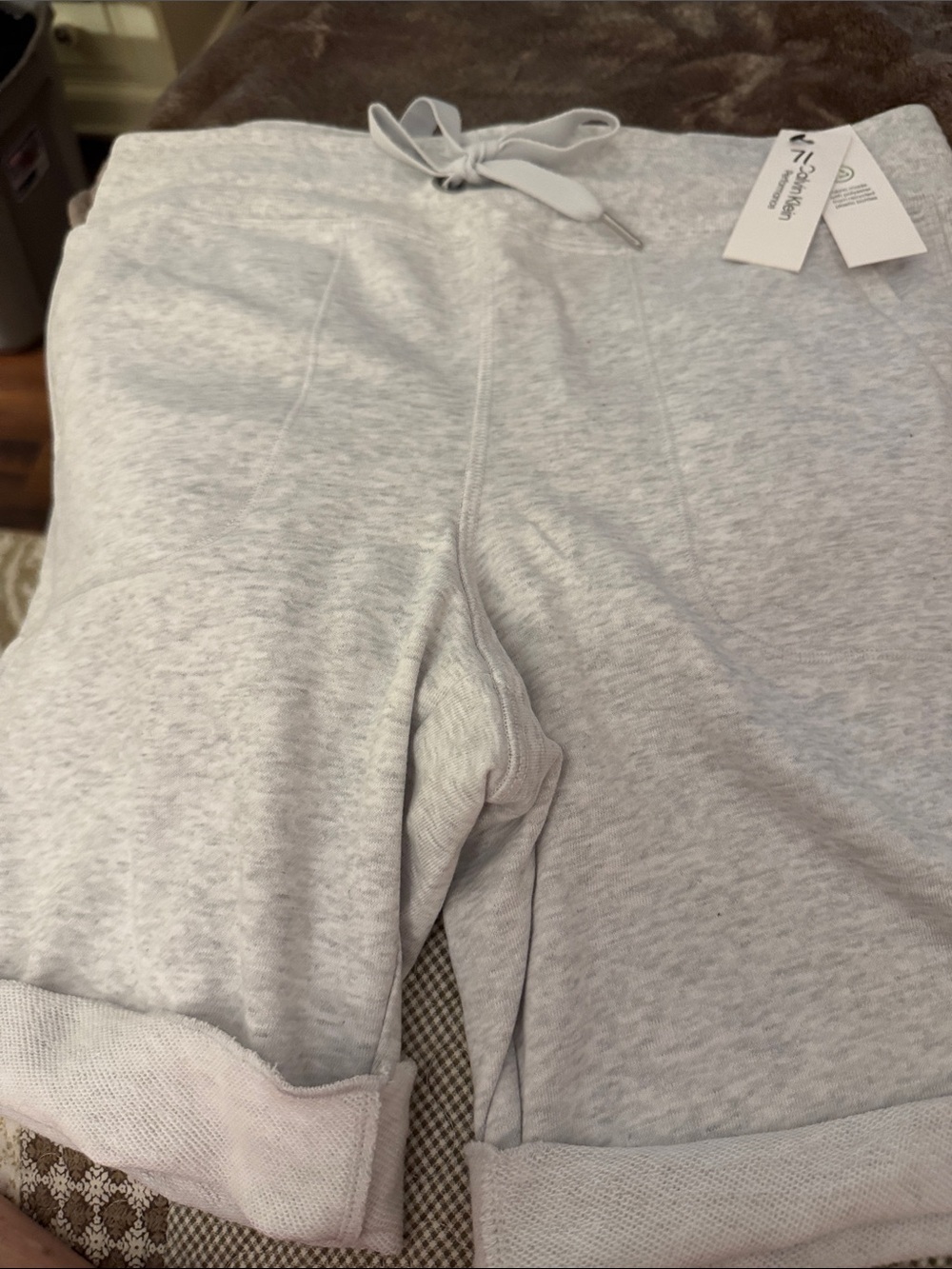 Calvin Klein Light Heather Gray Kids Drawstring Shorts